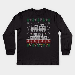 Christmas Train & Wagon Kids Long Sleeve T-Shirt